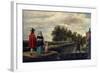 The Artist, his Wife and Child by the Moat of his Mansion, Perck-David the Younger Teniers-Framed Giclee Print