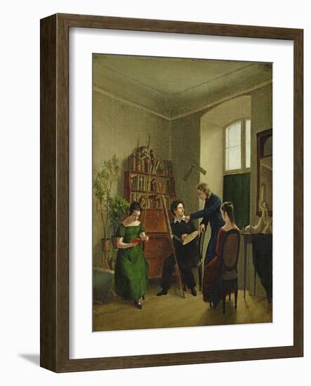 The Artist in His Studio, 1828-Louis Asher-Framed Giclee Print