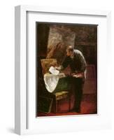 The Artist in His Studio-Honore Daumier-Framed Giclee Print