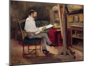 The Artist Morot in His Studio, c.1874-Gustave Caillebotte-Mounted Giclee Print