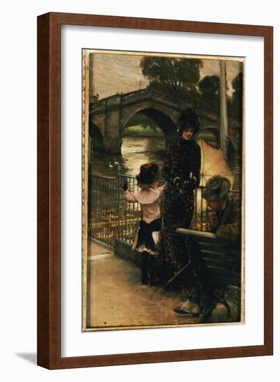 The Artist, Mrs. Kathleen Newton and Her Niece, Lilian Hervey, by the Thames at Richmond, 1878-79-James Tissot-Framed Giclee Print