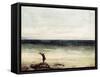 The Artist on the Seashore at Palavan-Gustave Courbet-Framed Stretched Canvas