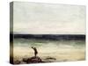 The Artist on the Seashore at Palavan-Gustave Courbet-Stretched Canvas