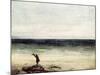 The Artist on the Seashore at Palavan-Gustave Courbet-Mounted Giclee Print