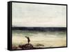 The Artist on the Seashore at Palavan-Gustave Courbet-Framed Stretched Canvas