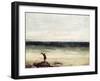 The Artist on the Seashore at Palavan-Gustave Courbet-Framed Giclee Print