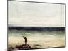 The Artist on the Seashore at Palavan-Gustave Courbet-Mounted Giclee Print