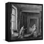The Artist Presents a Portrait to Madame Geoffrin, 1773-74-Hubert Robert-Framed Stretched Canvas