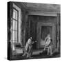 The Artist Presents a Portrait to Madame Geoffrin, 1773-74-Hubert Robert-Stretched Canvas