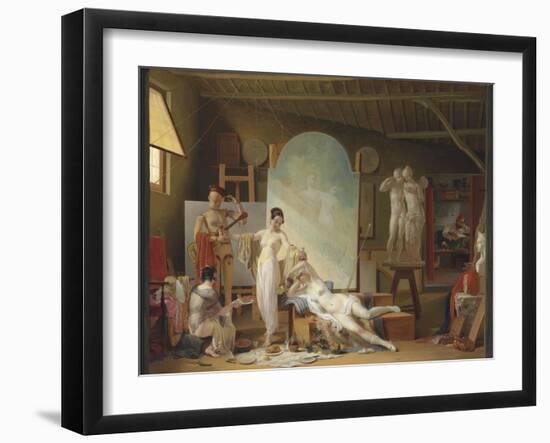 The artist's atelier in Rome-Philipe Jacques Van Bree-Framed Giclee Print