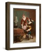 The Artist's Critic-Louis Claude Mouchot-Framed Giclee Print