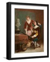 The Artist's Critic-Louis Claude Mouchot-Framed Giclee Print