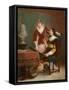 The Artist's Critic-Louis Claude Mouchot-Framed Stretched Canvas