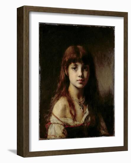 The Artist's Daughter, 1884 (See also 65310)-Alexei Alexevich Harlamoff-Framed Giclee Print