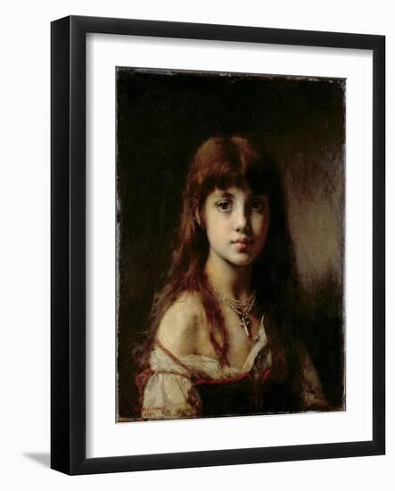 The Artist's Daughter, 1884 (See also 65310)-Alexei Alexevich Harlamoff-Framed Giclee Print