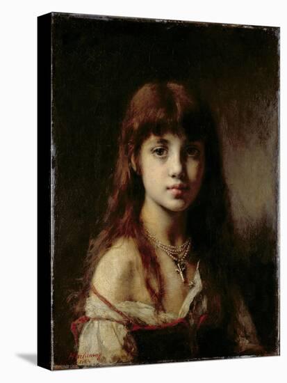 The Artist's Daughter, 1884 (See also 65310)-Alexei Alexevich Harlamoff-Stretched Canvas