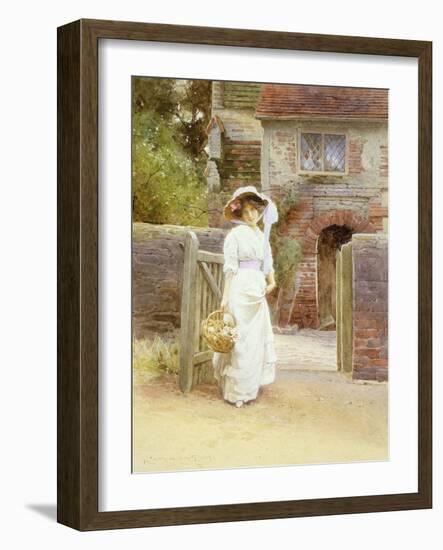 The Artist's Daughter, 1909 (W/C & Gouache over Pencil on Paper)-Carlton Alfred Smith-Framed Giclee Print