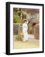 The Artist's Daughter, 1909 (W/C & Gouache over Pencil on Paper)-Carlton Alfred Smith-Framed Giclee Print