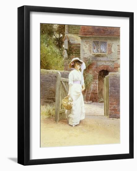 The Artist's Daughter, 1909 (W/C & Gouache over Pencil on Paper)-Carlton Alfred Smith-Framed Giclee Print