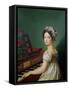 The Artist's Daughter at the Clavichord-Zacarias Gonzalez Velazquez-Framed Stretched Canvas