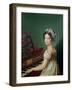 The Artist's Daughter at the Clavichord-Zacarias Gonzalez Velazquez-Framed Giclee Print