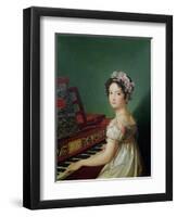 The Artist's Daughter at the Clavichord-Zacarias Gonzalez Velazquez-Framed Giclee Print