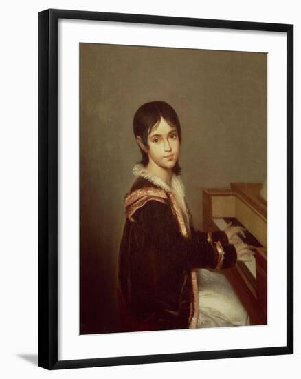 The Artist's Daughter at the Piano-Domingos Antonio De Sequeira-Framed Giclee Print