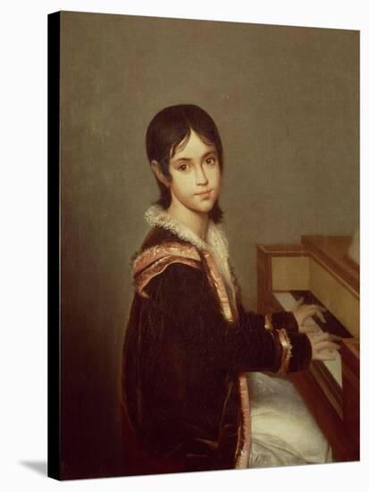 The Artist's Daughter at the Piano-Domingos Antonio De Sequeira-Stretched Canvas