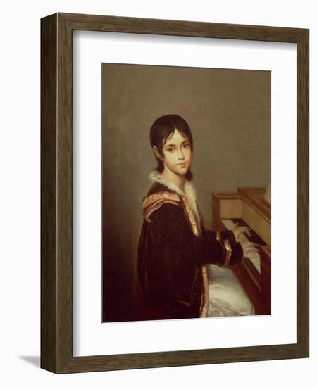 The Artist's Daughter at the Piano-Domingos Antonio De Sequeira-Framed Giclee Print