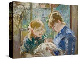 The Artist's Daughter, Julie, with Her Nanny, C.1884-Berthe Morisot-Stretched Canvas