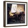 The Artist’s Daughter (or Little Girl with Palette at Easel)-Norman Rockwell-Framed Giclee Print