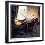 The Artist’s Daughter (or Little Girl with Palette at Easel)-Norman Rockwell-Framed Giclee Print