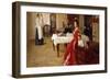 The Artist's Daughter, Tat'iana and Her Family in an Interior-Ilya Efimovich Repin-Framed Giclee Print