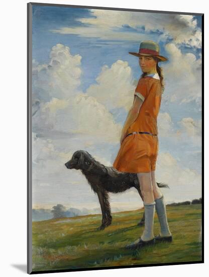 The Artist's Daughter Walking the Vicar's Dog, C.1924-Walter Bonner Gash-Mounted Giclee Print