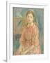 The Artist's Daughter with a Parakeet, 1890 (Oil on Canvas)-Berthe Morisot-Framed Giclee Print