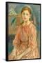 The Artist's Daughter with a Parakeet. Dated: 1890. Dimensions: overall: 65.6 x 52.1 cm (25 13/1...-Berthe Morisot-Framed Poster