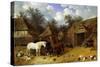 The Artist's Farmyard at Meopham, Kent-John Frederick Herring I-Stretched Canvas