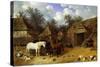 The Artist's Farmyard at Meopham, Kent-John Frederick Herring I-Stretched Canvas