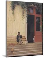 The Artist's Father and Son on the Doorstep of His House, circa 1866-67-Jean Leon Gerome-Mounted Giclee Print