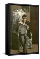 The Artist's Father, Reading "L'Événement", 1866-Paul Cézanne-Framed Stretched Canvas