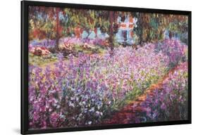 The Artist's Garden At Giverny, c.1900-Claude Monet-Lamina Framed Poster