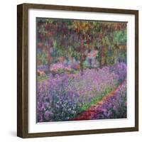 The Artist's Garden At Giverny, c.1900-Claude Monet-Framed Giclee Print