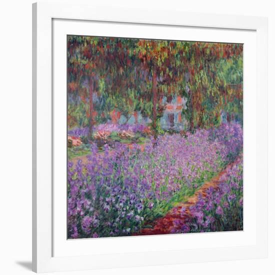 The Artist's Garden At Giverny, c.1900-Claude Monet-Framed Giclee Print