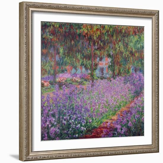 The Artist's Garden At Giverny, c.1900-Claude Monet-Framed Giclee Print