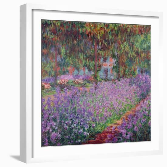 The Artist's Garden At Giverny, c.1900-Claude Monet-Framed Giclee Print