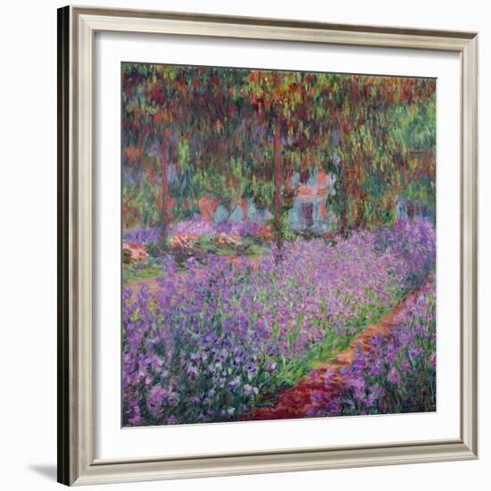 The Artist's Garden At Giverny, c.1900-Claude Monet-Framed Giclee Print