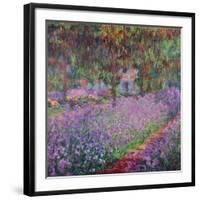 The Artist's Garden At Giverny, c.1900-Claude Monet-Framed Giclee Print