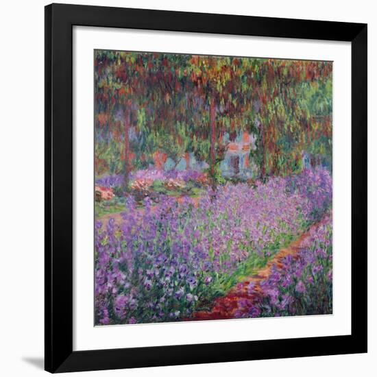 The Artist's Garden At Giverny, c.1900-Claude Monet-Framed Giclee Print