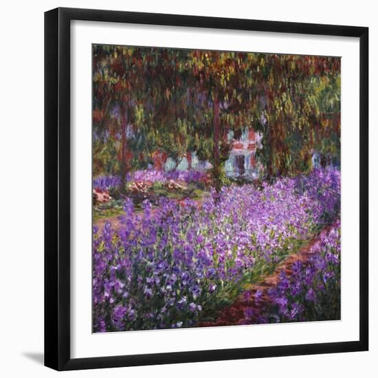 The Artist's Garden At Giverny, c.1900-Claude Monet-Framed Giclee Print