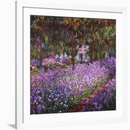 The Artist's Garden At Giverny, c.1900-Claude Monet-Framed Giclee Print